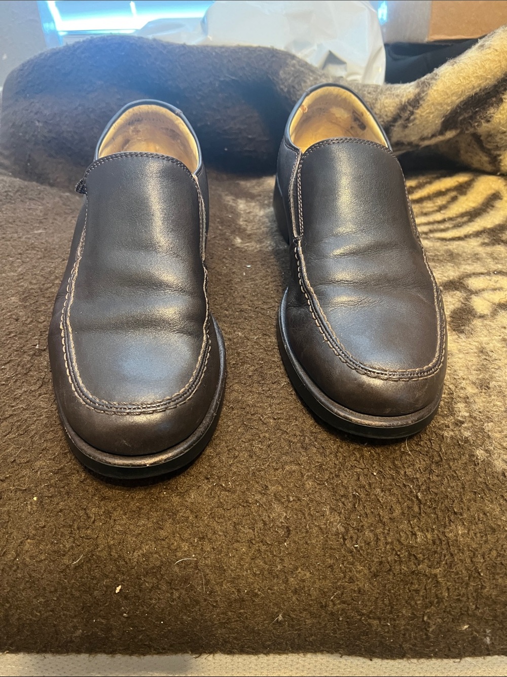 Bostonian Men's Dark Brown Leather Slip-On Loafers
